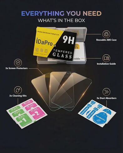 iDaPro Screen Protector for Sony Alpha A1 II, 9H Tempered Glass | 3-Pack + ABS Box. NOT for A1. 9H Hardness, Anti-Scratch, Anti-Bubble, HD Clarity, Anti-Fingerprint, Easy Install in Kuwait