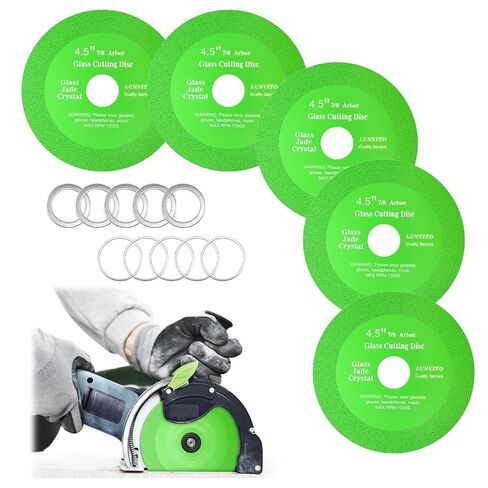 Glass Cutting Disc 5 Pcs Diamond Cutting Blade for Angle Grinder 4" x 7/8" Glass Cutter Blade Ultra-Thin Saw Blade Wheel for Cutting Grinding Tile Crystal Ceramic Jade Wine Bottles in Kuwait