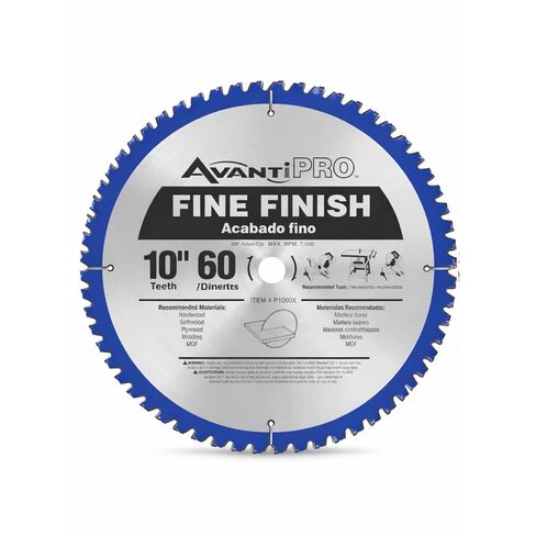AvantiPro by Freud Fine Finish Saw Blades with Carbide-Tipped Teeth - Ideal for Precision Cutting for DIYers and Professionals - 10", 60-Tooth, Max RPM 6000-2-Pack - P106060PP in Kuwait