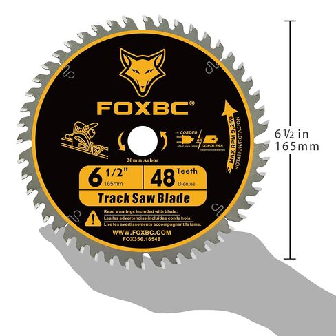 FOXBC 6-1/2 Inch Track Saw Blades 48 Tooth, 20mm Arbor, kerf 2.2mm | Replacement for Makita Plunge Circular Saw, DeWalt Tracksaw, Wen CT1065 in Kuwait