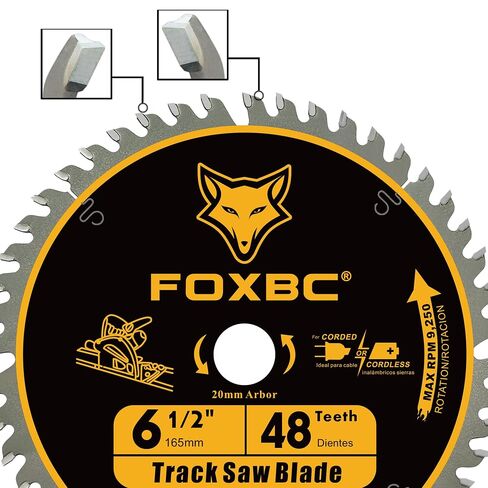 FOXBC 6-1/2 Inch Track Saw Blades 48 Tooth, 20mm Arbor, kerf 2.2mm | Replacement for Makita Plunge Circular Saw, DeWalt Tracksaw, Wen CT1065 in Kuwait