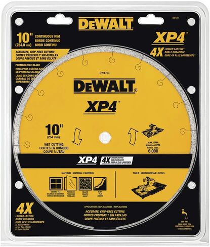 DEWALT Diamond Blade for Tile, Wet Cutting, 10-Inch x .060-Inch (DW4764) in Kuwait