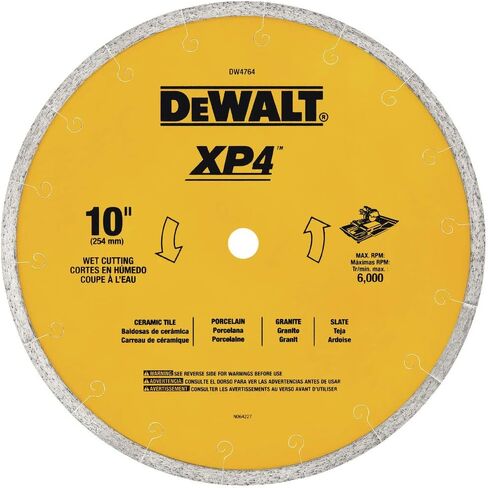 DEWALT Diamond Blade for Tile, Wet Cutting, 10-Inch x .060-Inch (DW4764) in Kuwait