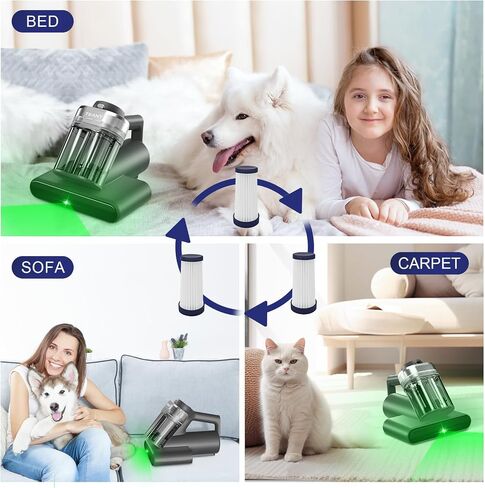 2 PCS HEPA Filters for Teant Mattress Vacuum Cleaner | HEPA Filters for Teant Mattress Vacuum, Fits Model MV-BLUE, MV-PINK, MV-GEAY & MV01, Support Fresh Clean Sleep in Kuwait