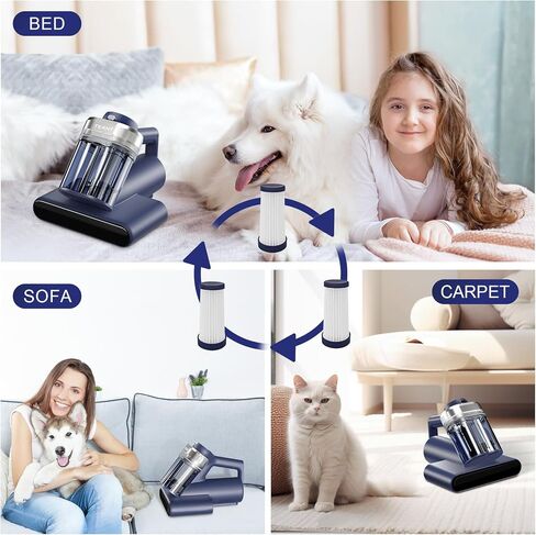 2 PCS HEPA Filters for Teant Mattress Vacuum Cleaner | HEPA Filters for Teant Mattress Vacuum, Fits Model MV-BLUE, MV-PINK, MV-GEAY & MV01, Support Fresh Clean Sleep in Kuwait