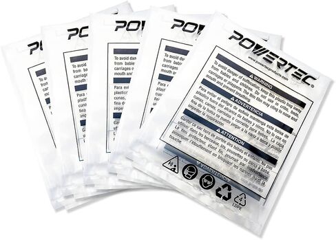 POWERTEC 70002 Clear Plastic Dust Collection Bags, 20-Inch x 43-Inch | Dust Collector Bags for machine with 20" Filter Drum, 5 count, Pack of 1 in Kuwait