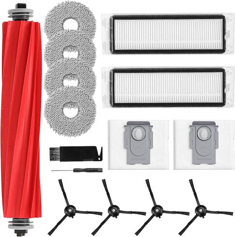 15 Pack Replacement Parts for Q Revo Robot Vacuum, Q Revo Accessory Kits | Q Revo Replacement Kits (1 Rolling Brush + 2 Filters + 2 Dust Bags + 4 Mop Pads + 4 Side Brushes) in Kuwait