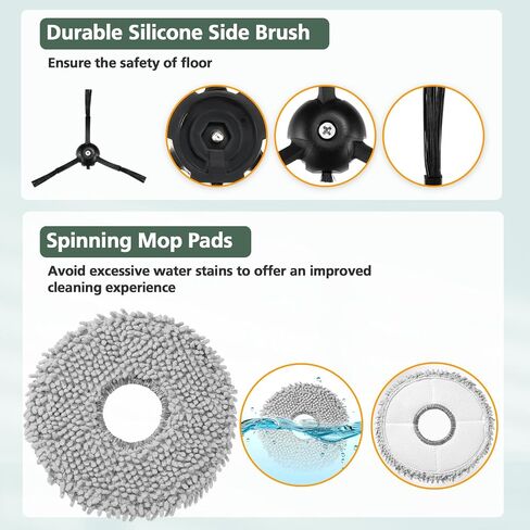 15 Pack Replacement Parts for Q Revo Robot Vacuum, Q Revo Accessory Kits | Q Revo Replacement Kits (1 Rolling Brush + 2 Filters + 2 Dust Bags + 4 Mop Pads + 4 Side Brushes) in Kuwait
