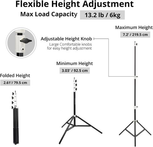 Flashpoint Pro Heavy-Duty Air-Cushioned Light Stand (White, 7.2') in Kuwait