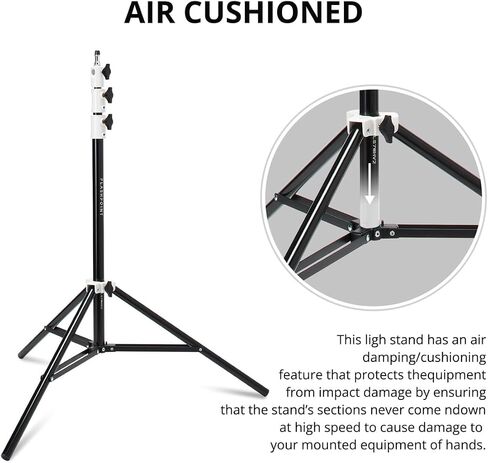 Flashpoint Pro Heavy-Duty Air-Cushioned Light Stand (White, 7.2') in Kuwait