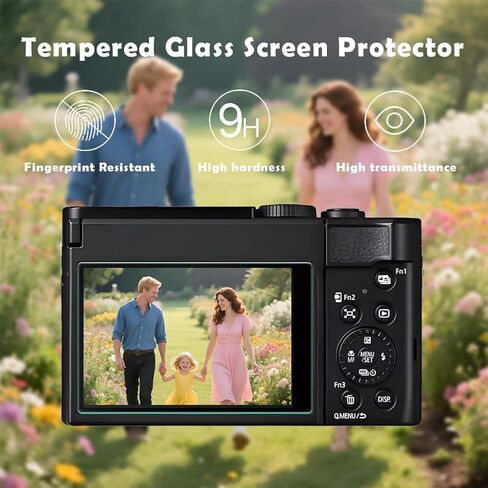 Screen Protector Compatible for Panasonic Lumix ZS99 Digital Camera,Tempered Glass Film Anti-Scratch High Definition and Soft Silicone Case (lumix zs99 BL) in Kuwait
