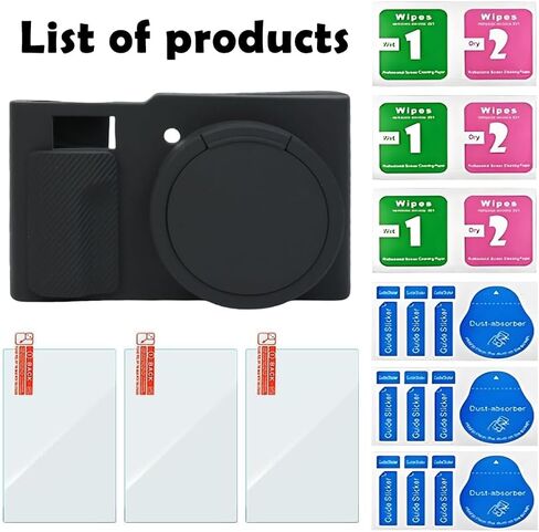 Screen Protector Compatible for Panasonic Lumix ZS99 Digital Camera,Tempered Glass Film Anti-Scratch High Definition and Soft Silicone Case (lumix zs99 BL) in Kuwait