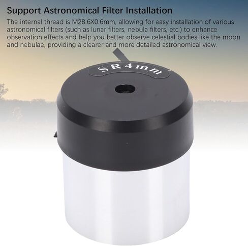 1.25 Inch SR4mm Telescope Eyepiece, Aluminum Alloy Optical Glass Astronomical Eyepiece with Filter Thread for Moon Nebula Observation, Universal 31.5mm Compatible Accessory in Saudi Arabia