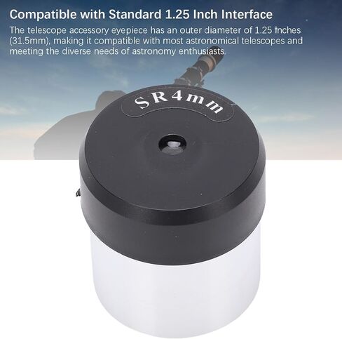 1.25 Inch SR4mm Telescope Eyepiece, Aluminum Alloy Optical Glass Astronomical Eyepiece with Filter Thread for Moon Nebula Observation, Universal 31.5mm Compatible Accessory in Saudi Arabia