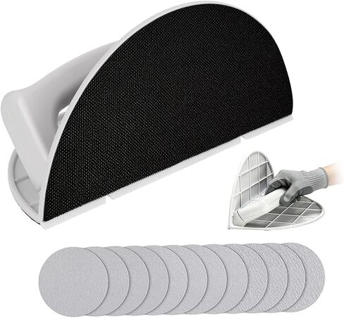 Drywall Corner Sander, Semi-circular Drywall Corner Tool with 12pcs Reusable Sandpaper Assortment for Cleaning and Polishing Walls and Corners(Grit 120/180/240) in Kuwait