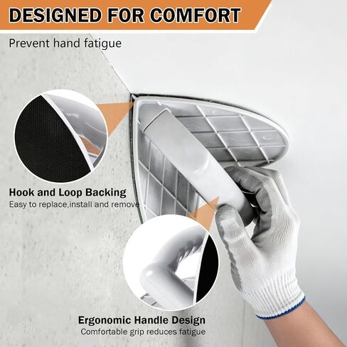 Drywall Corner Sander, Semi-circular Drywall Corner Tool with 12pcs Reusable Sandpaper Assortment for Cleaning and Polishing Walls and Corners(Grit 120/180/240) in Kuwait