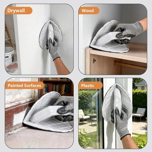 Drywall Corner Sander, Semi-circular Drywall Corner Tool with 12pcs Reusable Sandpaper Assortment for Cleaning and Polishing Walls and Corners(Grit 120/180/240) in Kuwait