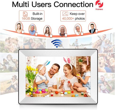 Frameo 10.1inch Digital Picture Frame WiFi Smart Digital Photo Frame 1280 * 800 IPS HD Touch Screen,16GB Memory Auto-Rotate,Share Photos/Videos Instantly via Frameo App from Anywhere in Kuwait