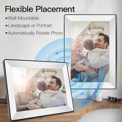 Frameo 10.1inch Digital Picture Frame WiFi Smart Digital Photo Frame 1280 * 800 IPS HD Touch Screen,16GB Memory Auto-Rotate,Share Photos/Videos Instantly via Frameo App from Anywhere in Kuwait