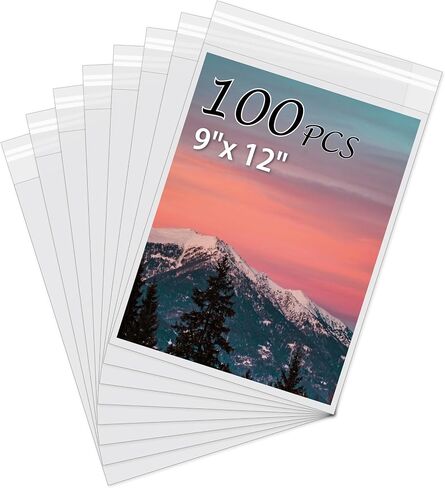 100Pack Acid-Free Photo Sleeves Crystal Clear Storage Bags for 12x12 Print | Pictures, Photos, Frame Mats (Bag Size: 12 3/8" x 12 3/8") in Kuwait