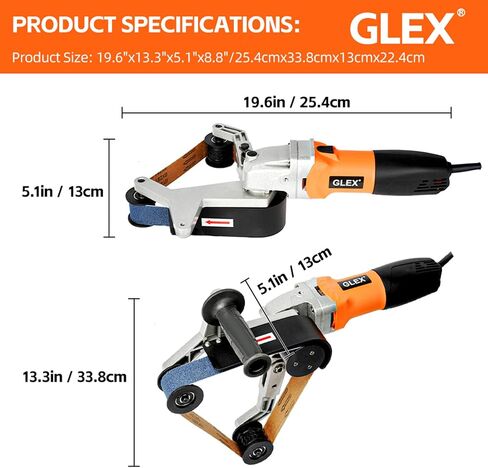 GLEX Metal Pipeline Polishing Machine, External Diameter Polisher, Stainless Steel Round Pipe Polisher, Steel Pipe Grinder, Round Tube Material Belt Sander, 110V 800W Aluminum Oxide Sanding in Kuwait