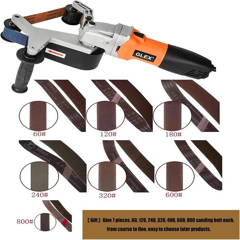GLEX Metal Pipeline Polishing Machine, External Diameter Polisher, Stainless Steel Round Pipe Polisher, Steel Pipe Grinder, Round Tube Material Belt Sander, 110V 800W Aluminum Oxide Sanding in Kuwait