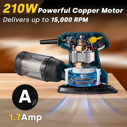 Enventor Detail Sander with 8-Hole Dust Collection, 210 W, Corded | 15,000 RPM, 16 Sandpapers: P80/P120/P180/P240, 2 M Cord, Non-slip Grip, for Edges, Corners and Tight Spaces in Kuwait
