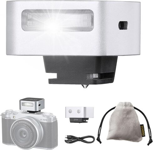 ZENIKO ZF04 Mini Camera Flash Speedlite for Canon Nikon Sony ZV1 Fuji – 2 Power Levels, 372 Full Power Flashes, 6500K CCT, <3s Fast Recycling, Compact DSLR/Mirrorless Flash (Black) in Kuwait