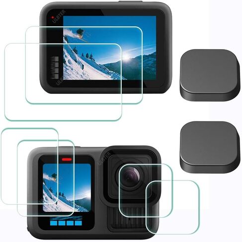 ULBTER Lens Screen Protector for GoPro Hero 13 Hero13 + Lens cap [6+2Pack] | Tempered Glass for Go pro Hero13 Black + lens protector+Lens Cover 9H Hardness Anti-Scrach Anti-Bubble in Kuwait