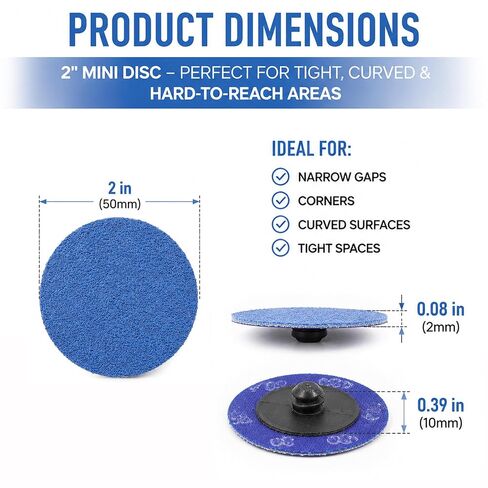 2" Sanding Discs Quick Change Zirconia Disc Die Grinder Accessories Surface Conditioning Disc for Paint Rust Removal Surface Strip Polishing Grind Burr Finish Burr Finish (80 Grit, 2", 30 Pack) in Kuwait