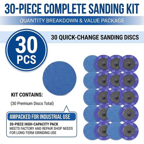 2" Sanding Discs Quick Change Zirconia Disc Die Grinder Accessories Surface Conditioning Disc for Paint Rust Removal Surface Strip Polishing Grind Burr Finish Burr Finish (80 Grit, 2", 30 Pack) in Kuwait