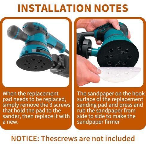 Sander Pads Replacement for Dewalt: 5" 8 Hole Hook and Loop Orbital Sander Pads 2-Pack for DeWalt DW420 DW421 DW422 DW423 DW426 D26451 D26453, 3 Screw Holes in Kuwait