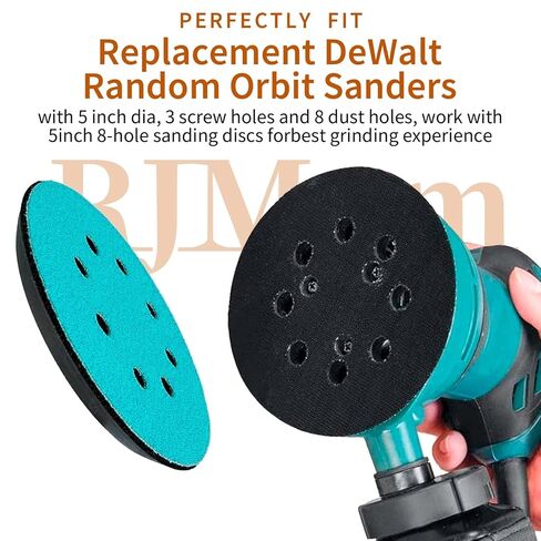 Sander Pads Replacement for Dewalt: 5" 8 Hole Hook and Loop Orbital Sander Pads 2-Pack for DeWalt DW420 DW421 DW422 DW423 DW426 D26451 D26453, 3 Screw Holes in Kuwait