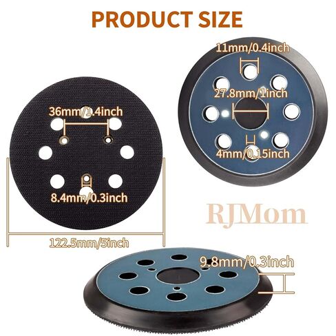 Sander Pads Replacement for Dewalt: 5" 8 Hole Hook and Loop Orbital Sander Pads 2-Pack for DeWalt DW420 DW421 DW422 DW423 DW426 D26451 D26453, 3 Screw Holes in Kuwait