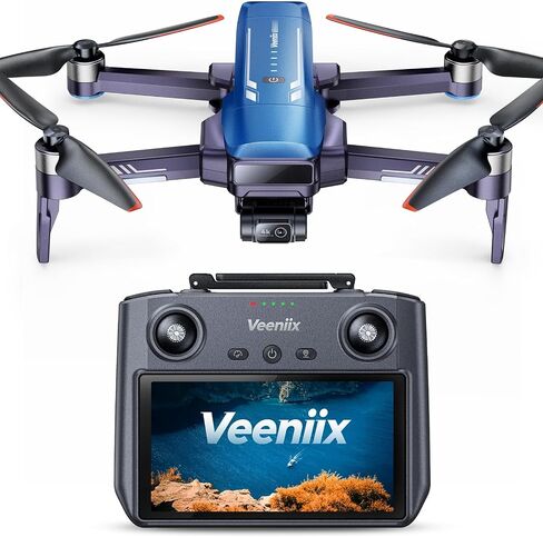 Veeniix V11PRO RC2 Drone for Adults 3-Axis Gimbal 8K Camera Screen Remote | 1/2 CMOS Sensor, 4K/30fps Video, 2 Batteries 80Min Flight Time, 6KM Transmission, Professional Aerial Photography in Kuwait