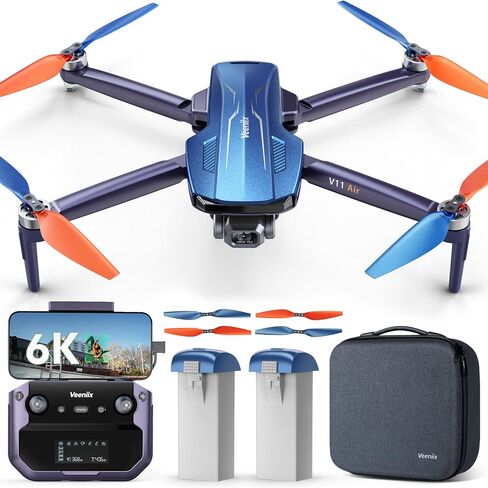 Veeniix V11PRO RC2 Drone for Adults 3-Axis Gimbal 8K Camera Screen Remote | 1/2 CMOS Sensor, 4K/30fps Video, 2 Batteries 80Min Flight Time, 6KM Transmission, Professional Aerial Photography in Kuwait