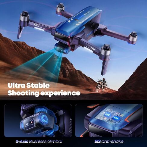 Veeniix V11PRO RC2 Drone for Adults 3-Axis Gimbal 8K Camera Screen Remote | 1/2 CMOS Sensor, 4K/30fps Video, 2 Batteries 80Min Flight Time, 6KM Transmission, Professional Aerial Photography in Kuwait