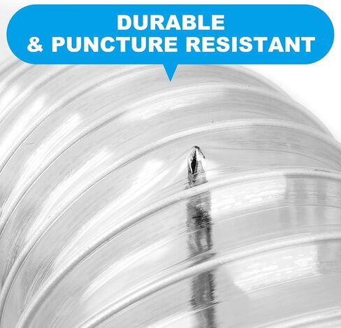 4" x 50' Heavy PVC Dust Collection Hose, Flexible Clear Debris and Fume Collector With Stainless Steel Clamps for 4" Ports, Ideal for Shop Vacuums in Kuwait