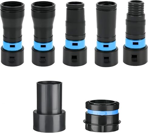MITANSLE 7 Dust Collection Hose Adapters Kit for Home and Shop Vacuum Hose System, Expanded Adapter Set Fits Most Woodworking Power Tools and Sanders, Compatible With Multi-Brands in Kuwait