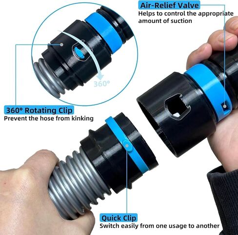 MITANSLE 7 Dust Collection Hose Adapters Kit for Home and Shop Vacuum Hose System, Expanded Adapter Set Fits Most Woodworking Power Tools and Sanders, Compatible With Multi-Brands in Kuwait
