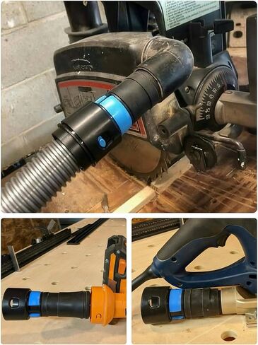 MITANSLE 7 Dust Collection Hose Adapters Kit for Home and Shop Vacuum Hose System, Expanded Adapter Set Fits Most Woodworking Power Tools and Sanders, Compatible With Multi-Brands in Kuwait
