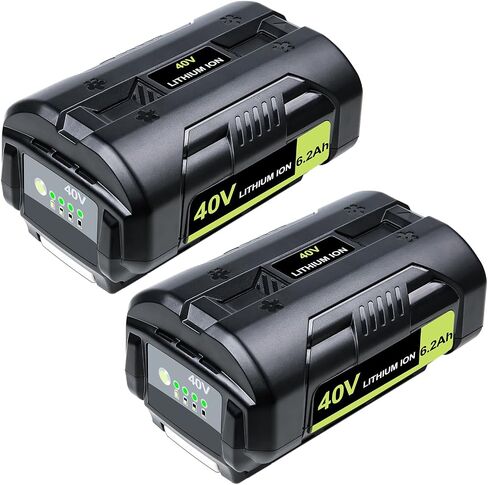 DTK 2 Packs Battery Replacement for Ryobi 40V Battery 6.2Ah OP4040 OP4026 OP4030 OP4050 OP4060A in Kuwait