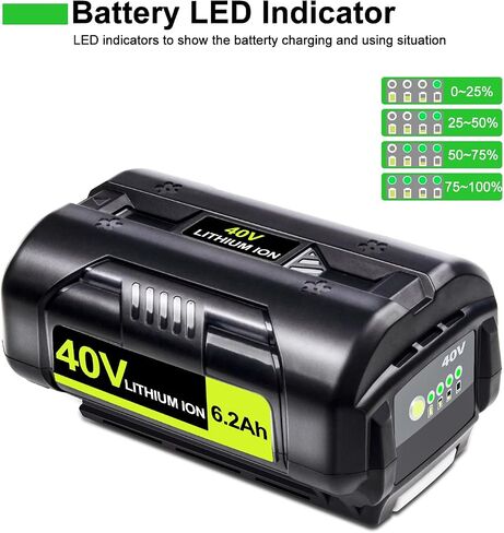 DTK 2 Packs Battery Replacement for Ryobi 40V Battery 6.2Ah OP4040 OP4026 OP4030 OP4050 OP4060A in Kuwait