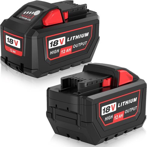 2Pack 12000mAh 48-11-1862 Batteries Replacement for Milwaukee 18V Battery | 12.0Ah High Output Compatible with Milwaukee 18 Volt Batteries 48-11-1880 48-11-1865 48-11-1862 48-11-1852 in Saudi Arabia