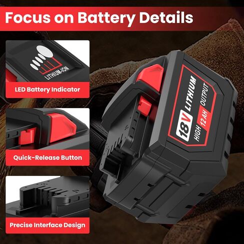 2Pack 12000mAh 48-11-1862 Batteries Replacement for Milwaukee 18V Battery | 12.0Ah High Output Compatible with Milwaukee 18 Volt Batteries 48-11-1880 48-11-1865 48-11-1862 48-11-1852 in Saudi Arabia