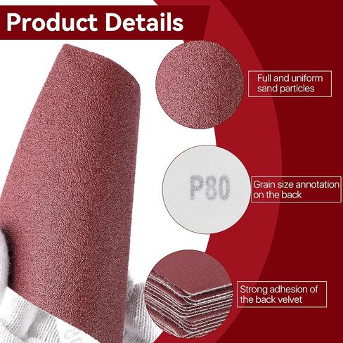 120 Pcs 1/4 Sheet Sandpaper, 4.5" x 5.5" Hook and Loop Palm Sander Sanding Paper, 15 pcs of Each Grit 60, 80, 120, 150, 180, 240, 400, 600 Sanding Sheets Assortment for Wood Metal in Kuwait