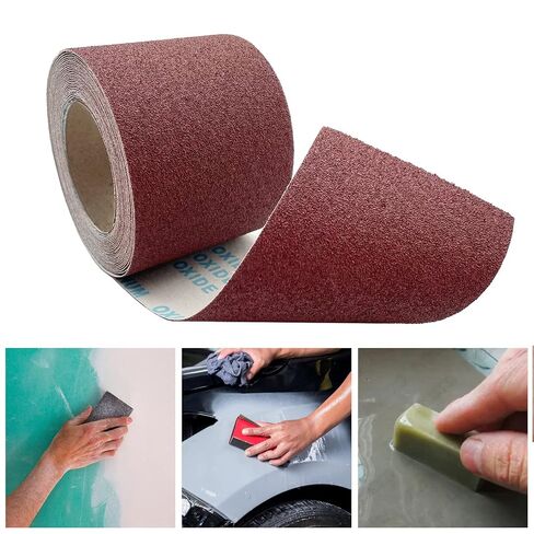 60 Grit Emery Cloth Roll, 4.5 Inch Wide 32.8 Ft Long (Equals 1/4 Sheet Sandpaper 71 Pcs) Abrasive Sandpaper Rolls for Metal Automotive Wood Furniture Sanding Paper Drum Palm Sander (60 Grit) in Kuwait