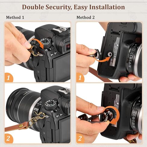 Jumyee Double Camera Harness for 2 Cameras, Adjustable Dual Shoulder Leather Camera Strap for DSLR/SLR in Kuwait