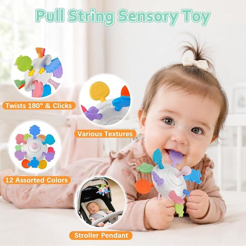 Plunack Montessori Baby Toys 6 in 1 Sensory Developmental Learning Set | Stacking Blocks, Rings, Pull String, Suction Cup Spinner, Matching Eggs & Sensory Bin, BPA-Free, Infant Developmental Skills in Saudi Arabia