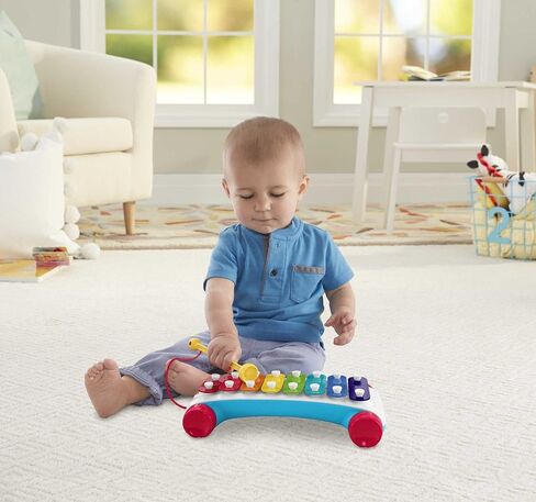 Fisher-Price Toddler Pull Toy, Classic Xylophone Pretend Musical Instrument with Mallet for Preschool Kids Ages 18+ Months in Kuwait